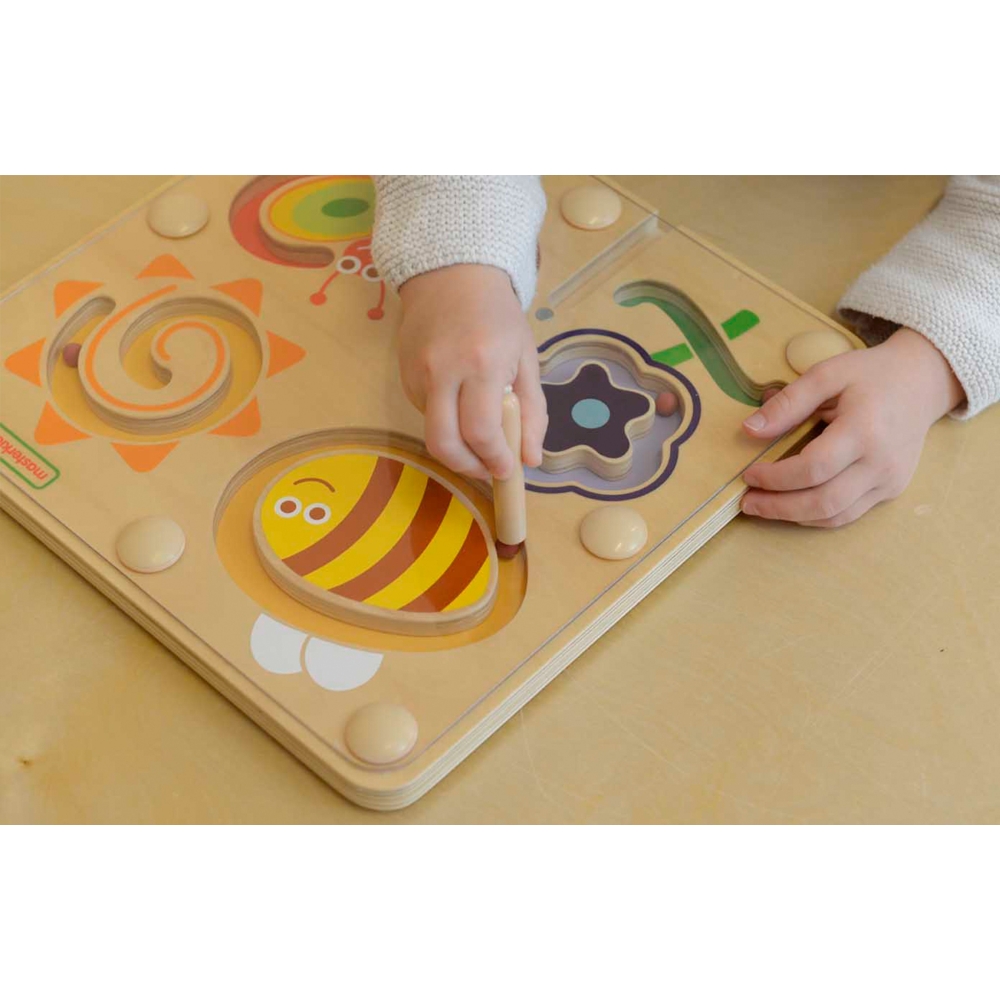 Medinė lenta MASTERKIDZ Magnetinis labirintas: vabzdžių pasaulis-Žaislai, Lavinamieji žaislai, Veiklos centrai-e-vaikas