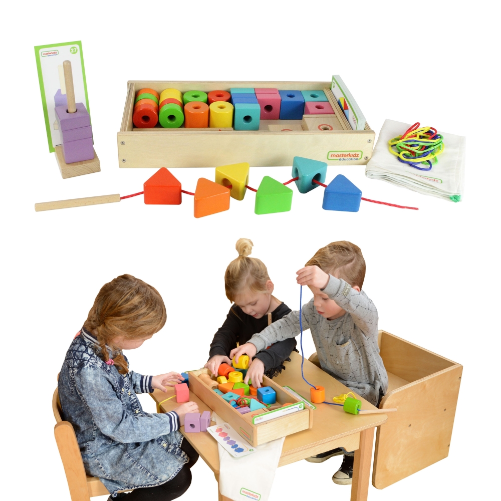 Medinis žaidimas su raišteliais MASTERKIDZ didelis Montessori-Žaislai, Lavinamieji žaislai, Veiklos centrai-e-vaikas