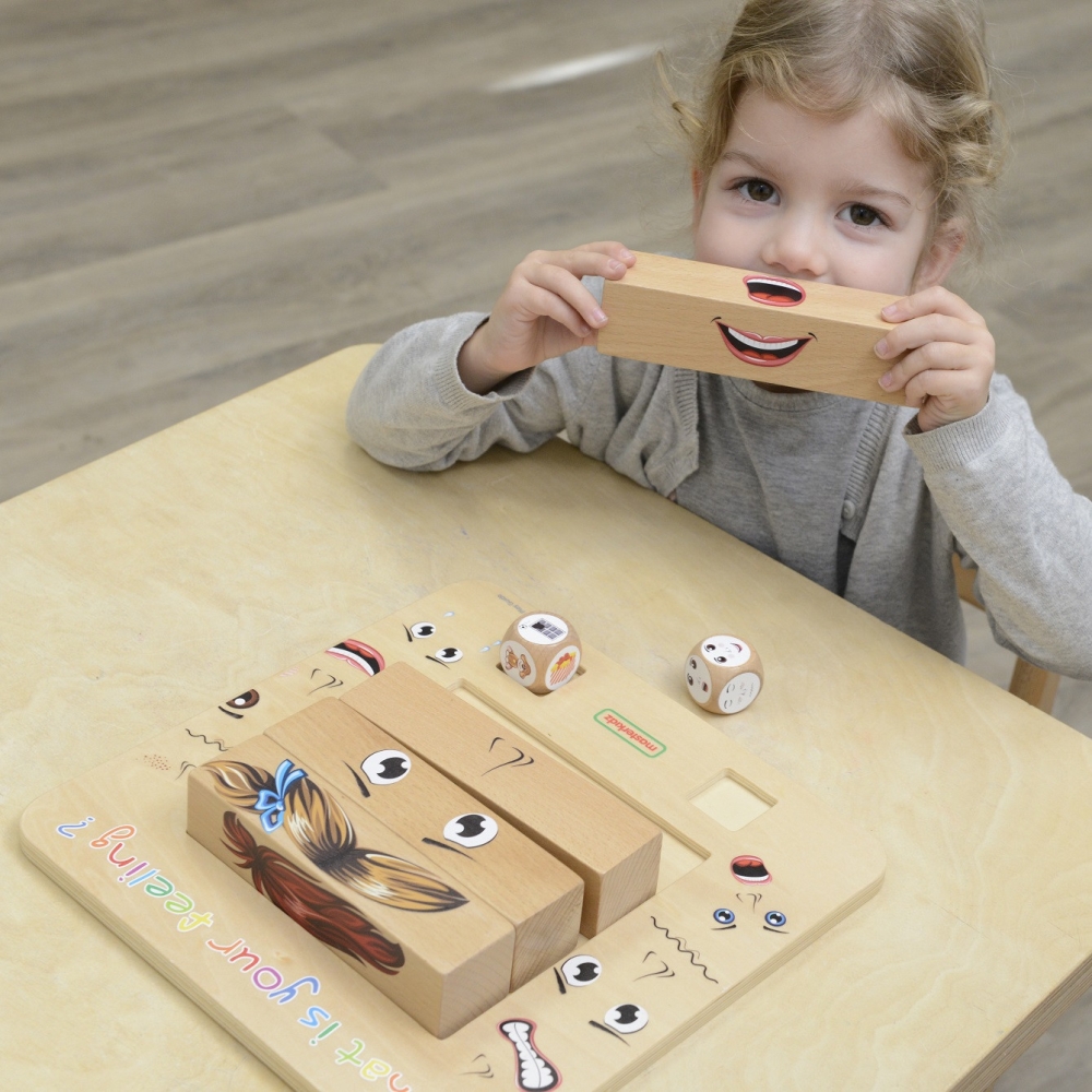 Mokymosi emocijų MASTERKIDZ Montessori medinis žaidimas-Žaislai, Lavinamieji žaislai, Veiklos centrai-e-vaikas