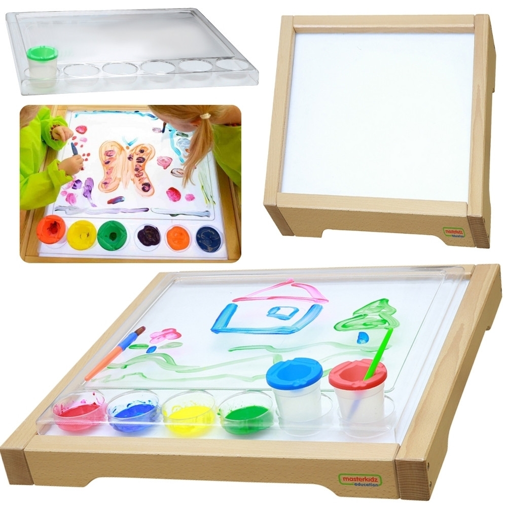 Sensorinis rėmelis MASTERKIDZ LED skydelis + skaidrus dažymo dėklas-Žaislai, Lavinamieji žaislai, Veiklos centrai-e-vaikas