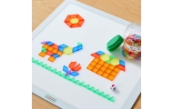 MASTERKIDZ Panel Świetlny LED Zmiana kolorów Pilotem + Klocki Montessori Mozaika 140 el.