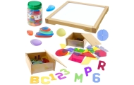 Sensorinės LED dėžutės plokštė MASTERKIDZ + priedų rinkinys-LEKER-e-vaikas