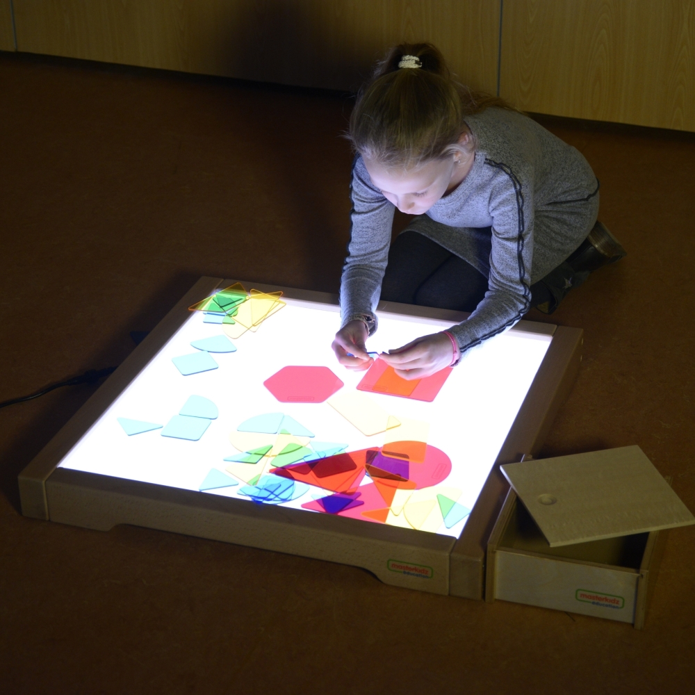 Sensorinės LED dėžutės plokštė MASTERKIDZ + priedų rinkinys-LEKER-e-vaikas