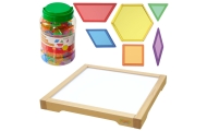 MASTERKIDZ Panel Skrzynia LED Sensoryczna + Klocki Montessori Mozaika 140 el.