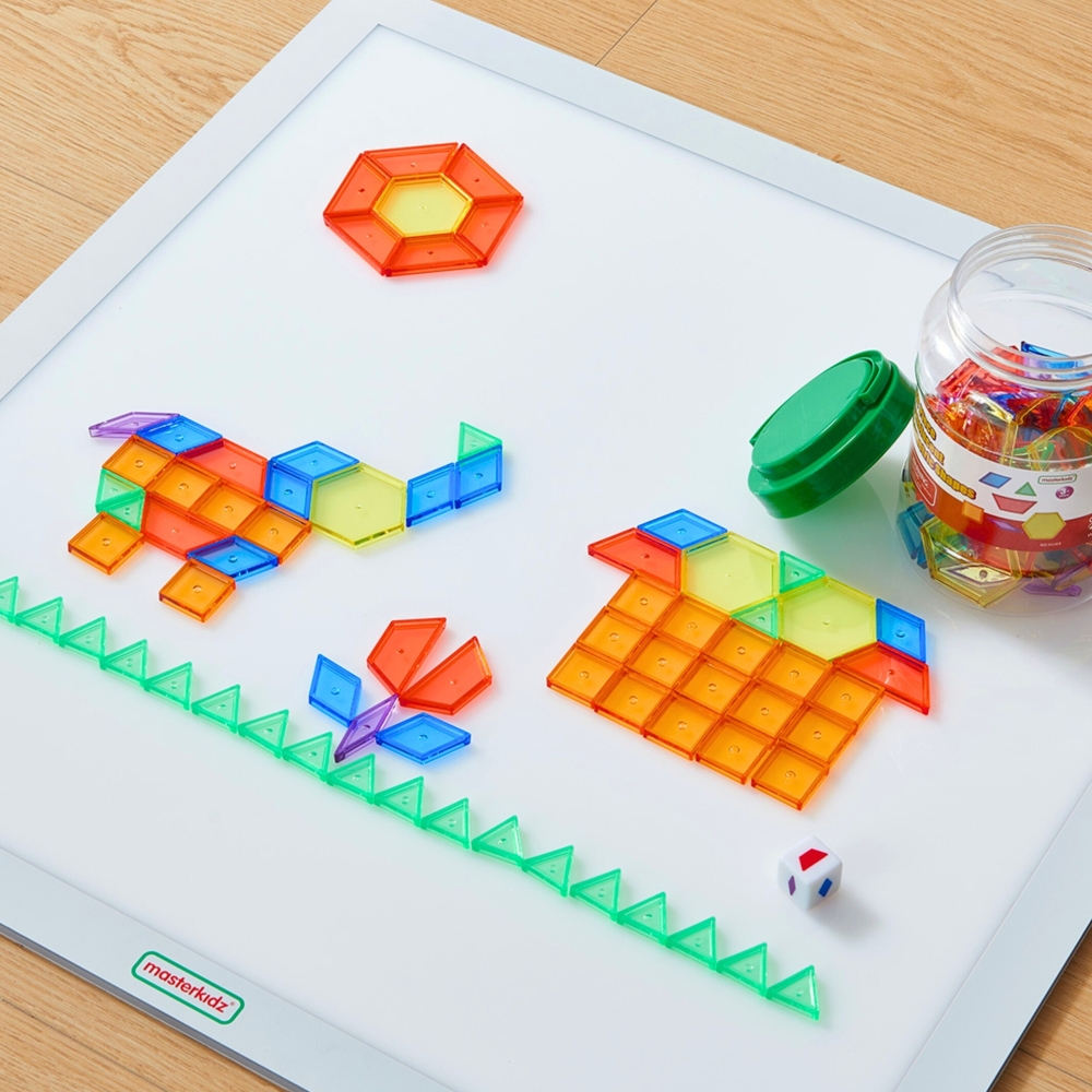 LED panelė MASTERKIDZ Sensory Box + Montessori mozaikos kaladėlės 140 el.