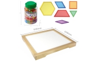 MASTERKIDZ Panel Skrzynia LED Sensoryczna + Klocki Montessori Mozaika 140 el.