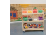 Mobilus lentynų blokas ant ratukų MASTERKIDZ 3 lentynos STEM 800H x 800L-Žaislai, Lavinamieji žaislai, Veiklos centrai-e-vaikas