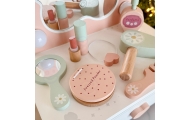 TOOKY TOY Drewniana Toaletka Motylek Akcesoria Lustro z Oświetleniem LED + Kosmetyki