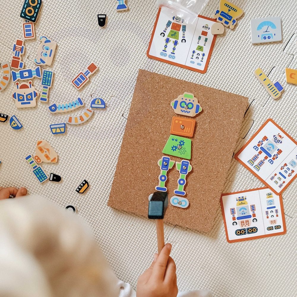 Medinis plaktuko dėlionės rinkinys VIGA Montessori, 45 dalių-Žaislai, Dėlionės, Dėlionės patiems mažiausiems-e-vaikas