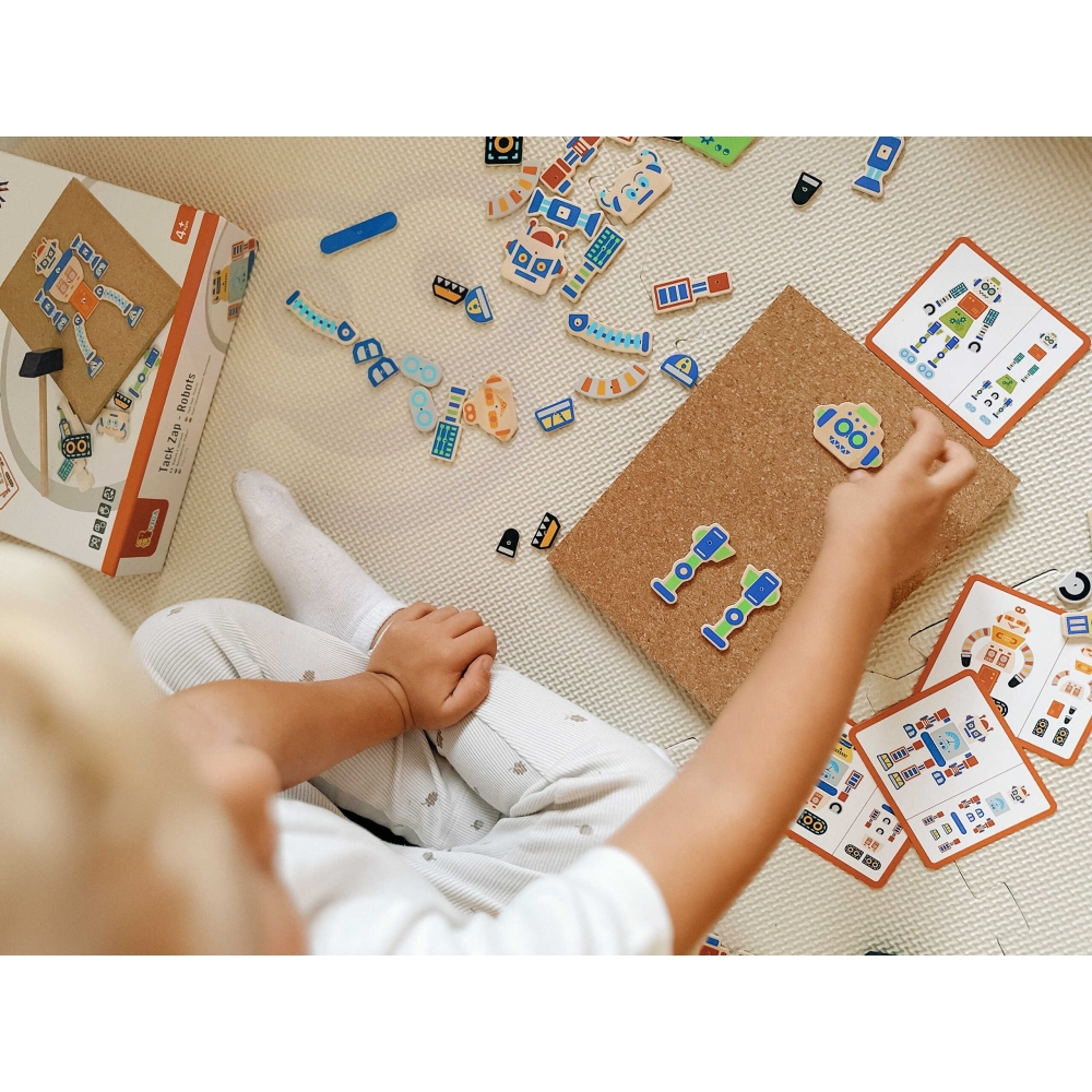 Medinis plaktuko dėlionės rinkinys VIGA Montessori, 45 dalių-Žaislai, Dėlionės, Dėlionės patiems mažiausiems-e-vaikas
