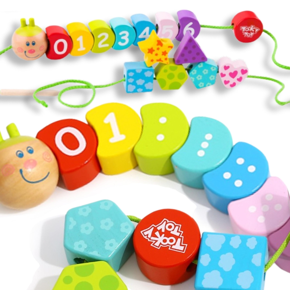 TOOKY TOY Mediniai sriegimo kaladėlės Vikšras, mokantis skaičiuoti 20 el.