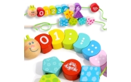 TOOKY TOY Mediniai sriegimo kaladėlės Vikšras, mokantis skaičiuoti 20 el.