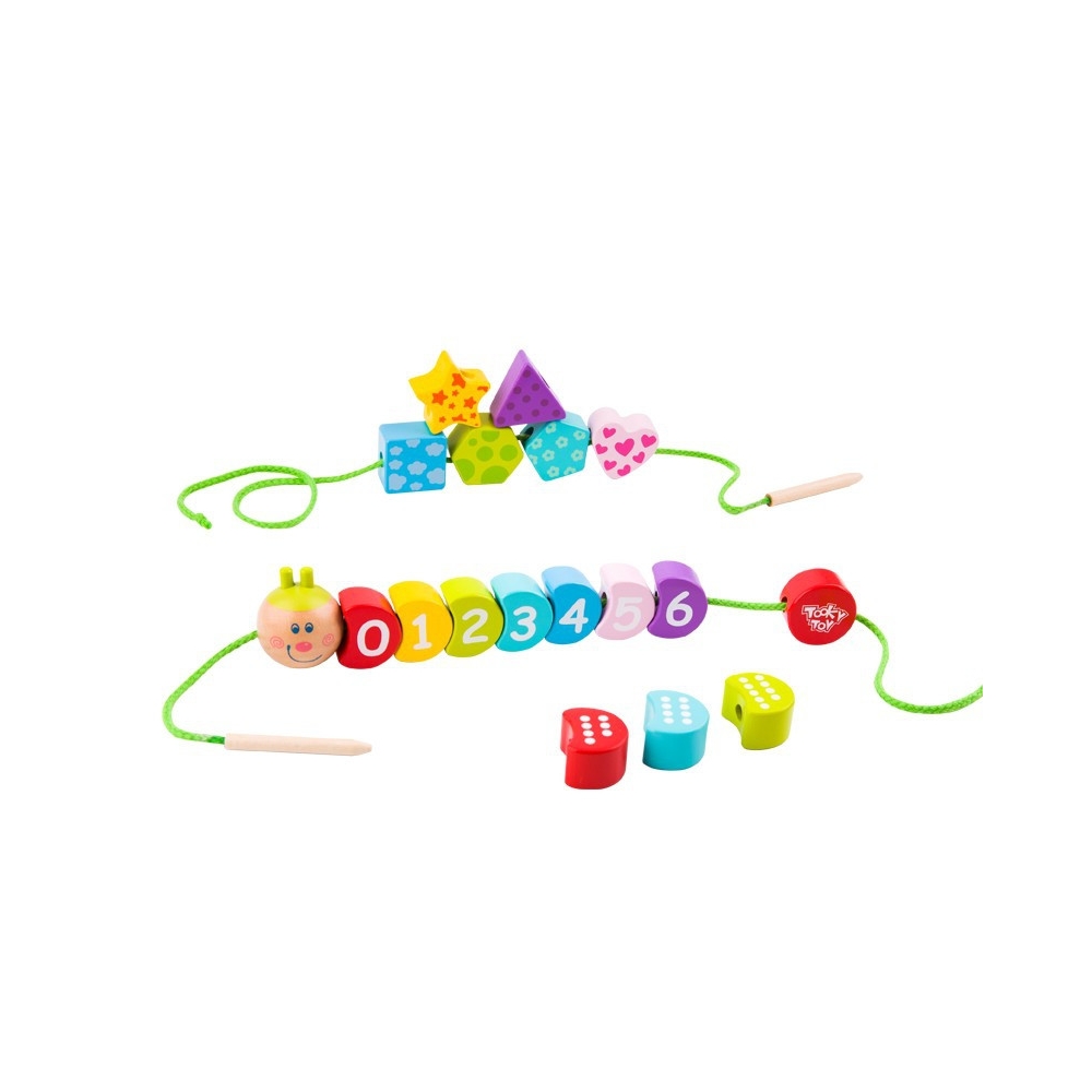 TOOKY TOY Mediniai sriegimo kaladėlės Vikšras, mokantis skaičiuoti 20 el.