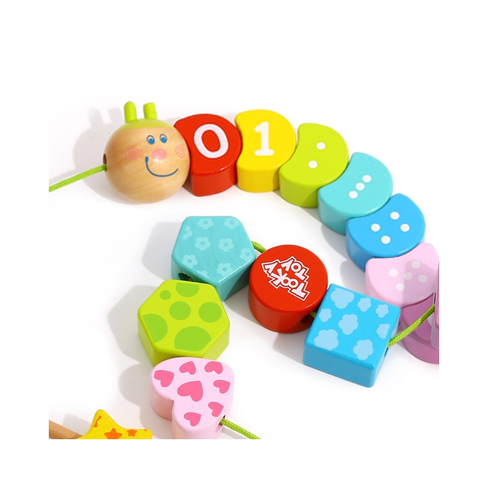 TOOKY TOY Mediniai sriegimo kaladėlės Vikšras, mokantis skaičiuoti 20 el.
