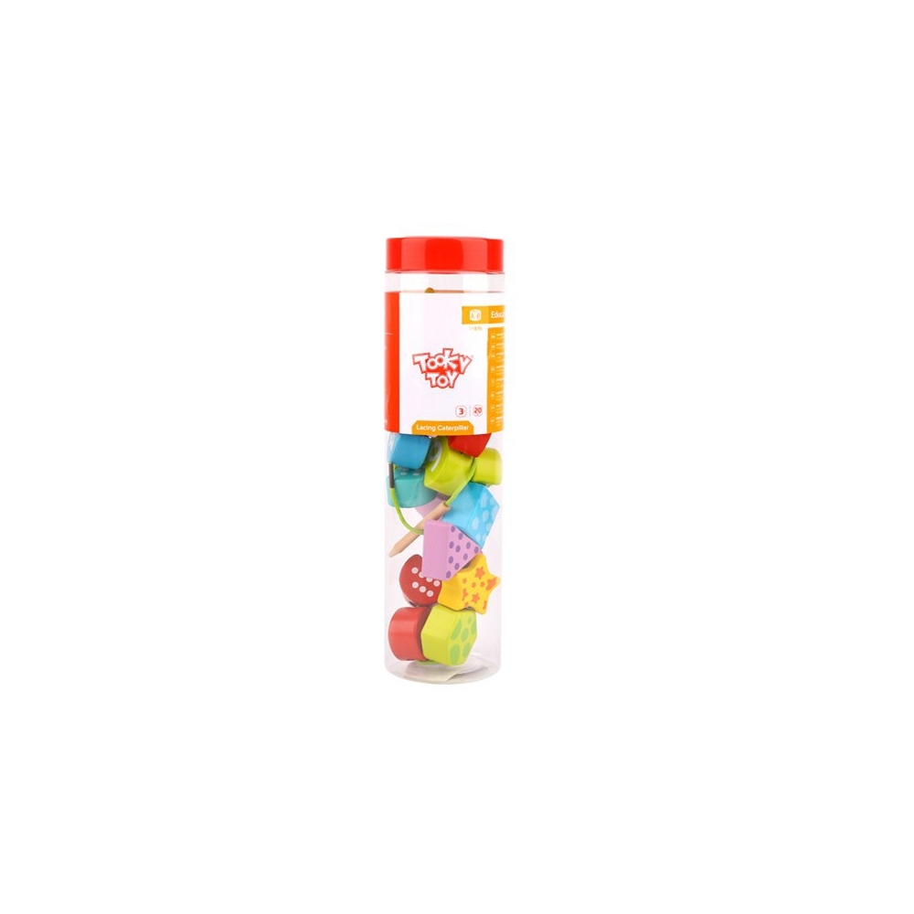 TOOKY TOY Mediniai sriegimo kaladėlės Vikšras, mokantis skaičiuoti 20 el.