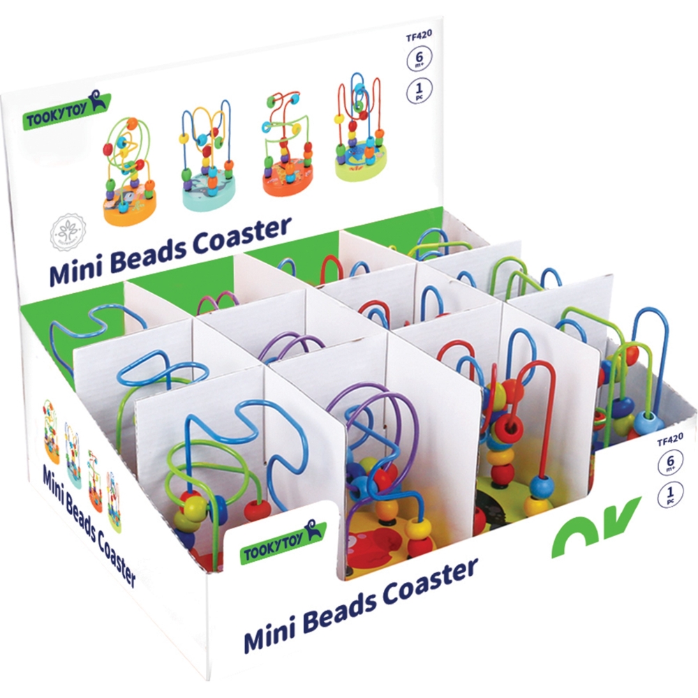 TOOKY TOY Medinis mokomasis motorizuotas kilpų labirintas su pertraukomis