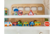 WOOPIE GREEN Mediniai sriegimo blokai Transporto priemonės Automobiliai 13 el.