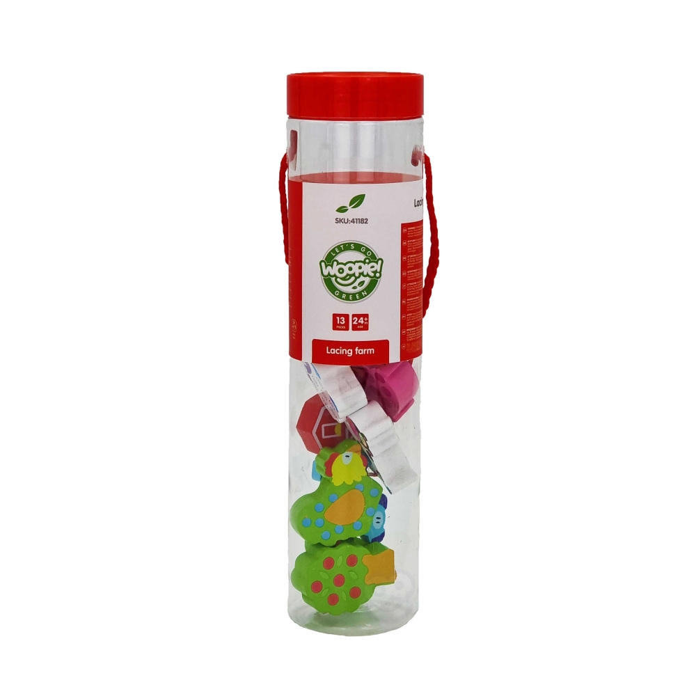 WOOPIE GREEN Mediniai sriegimo kaladėlės Gyvūnų ūkis 13 el.