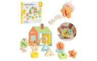 CLASSIC WORLD Wooden Intertwining Threading Blocks Keys and Doors MONTESSORI 11 pcs.