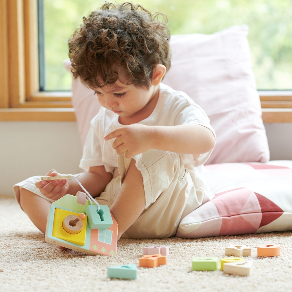 Mediniai susipynę raktų ir durų blokeliai CLASSIC WORLD MONTESSORI 11 el.-Žaislai, Kūdikiams, Mediniai, Žaislai mažyliams (iki 4