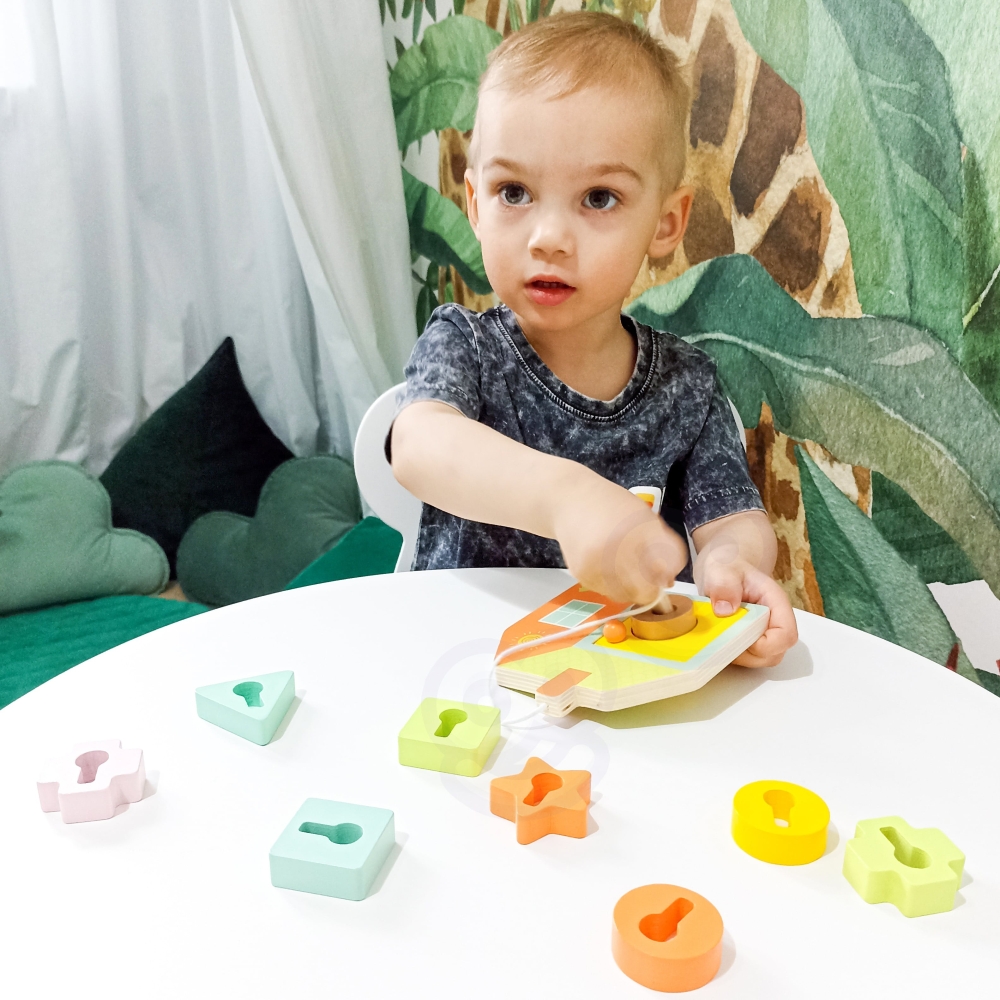 Mediniai susipynę raktų ir durų blokeliai CLASSIC WORLD MONTESSORI 11 el.-Žaislai, Kūdikiams, Mediniai, Žaislai mažyliams (iki 4