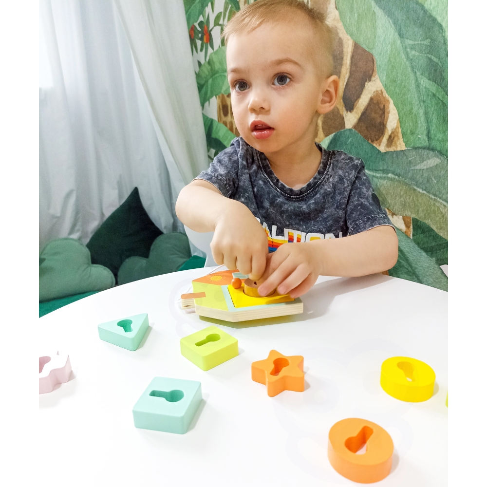 Mediniai susipynę raktų ir durų blokeliai CLASSIC WORLD MONTESSORI 11 el.-Žaislai, Kūdikiams, Mediniai, Žaislai mažyliams (iki 4