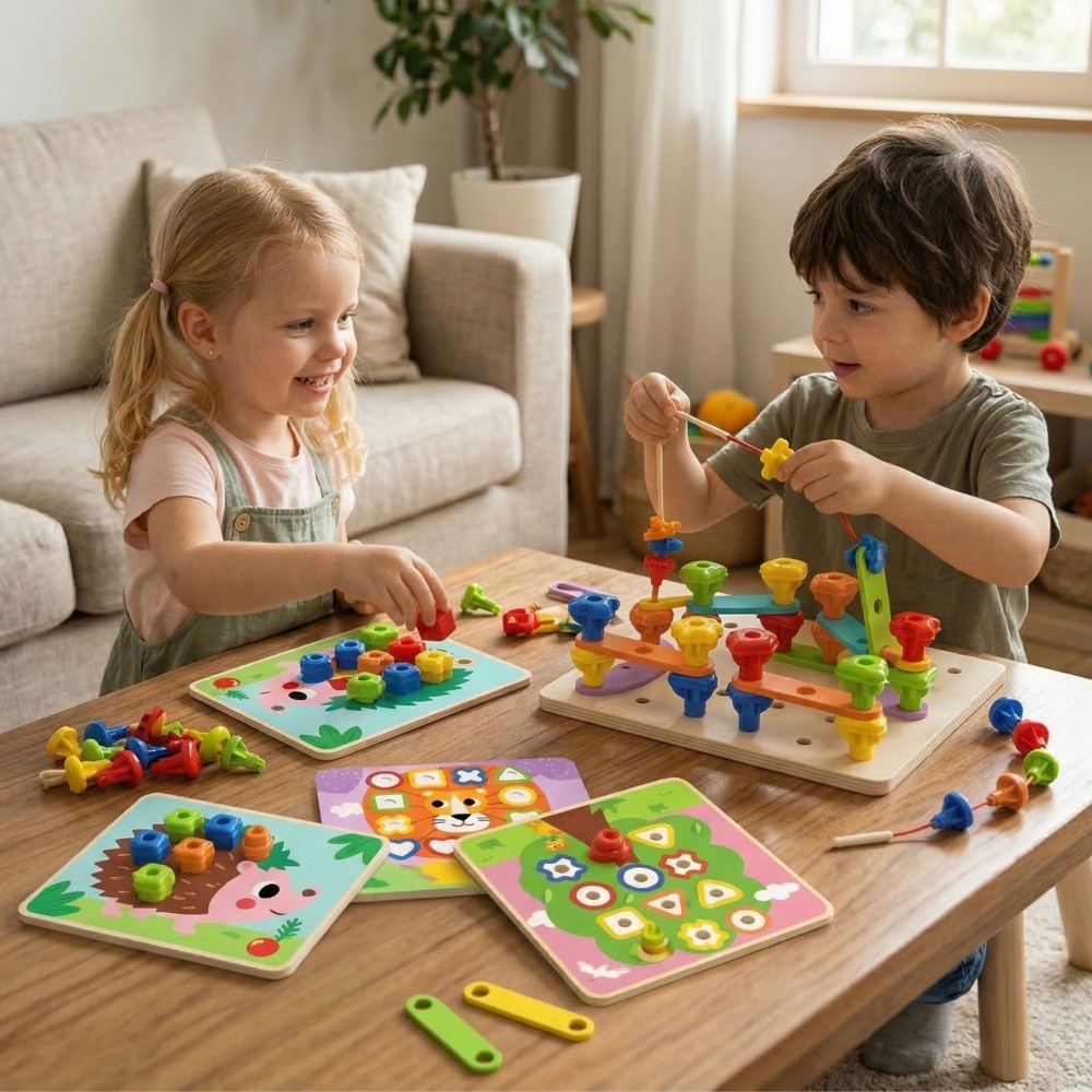 Daugiafunkcinė spalvota prisukama lenta TOOKY TOY, skirta mokytis formų-Žaislai, Kūdikiams, Žaislai mažyliams (iki 4 m.