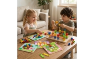 TOOKY TOY Wielofunkcyjna Tablica Zestaw Kolorowych Śrubek Nauka Kształtów