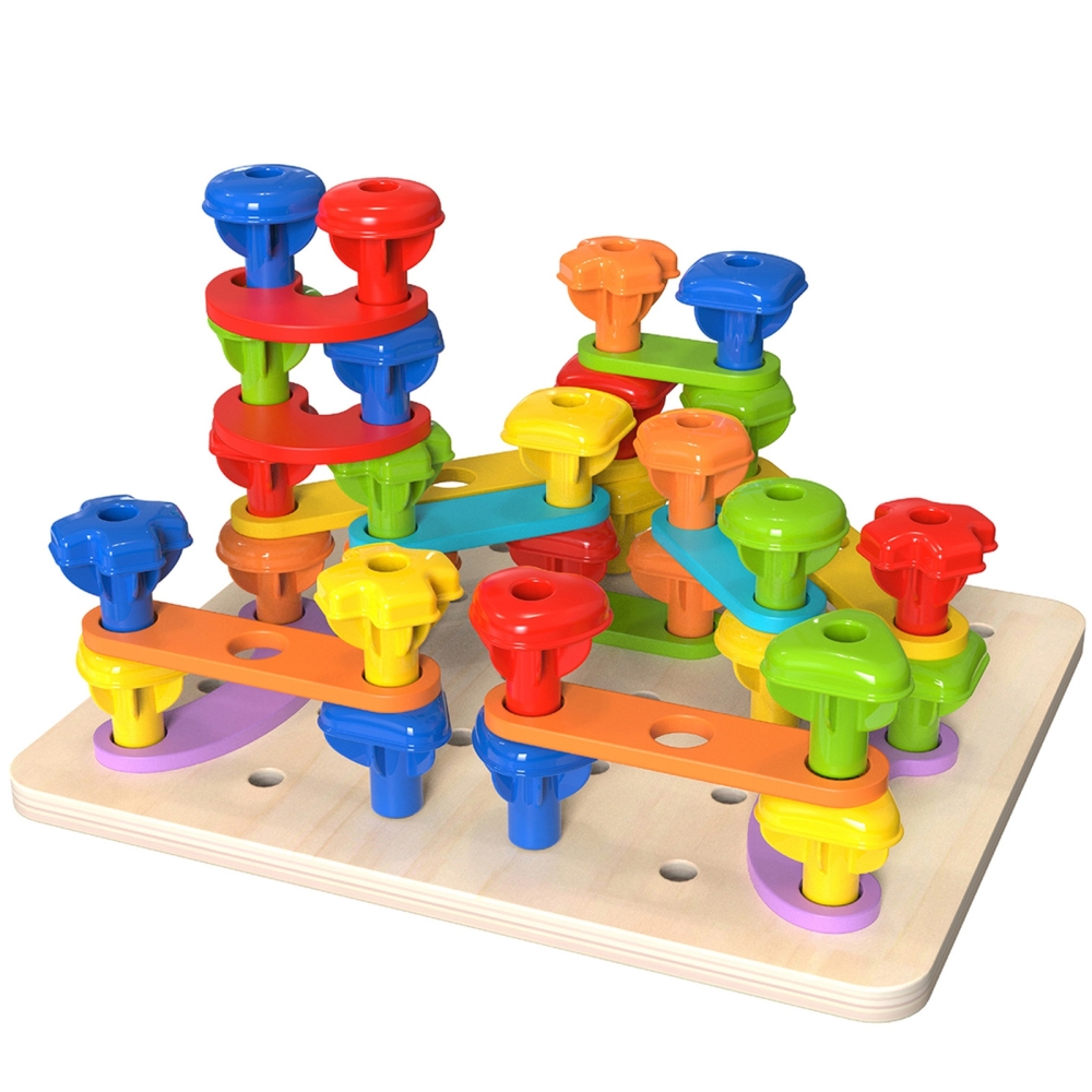 Daugiafunkcinė spalvota prisukama lenta TOOKY TOY, skirta mokytis formų-Žaislai, Kūdikiams, Žaislai mažyliams (iki 4 m.