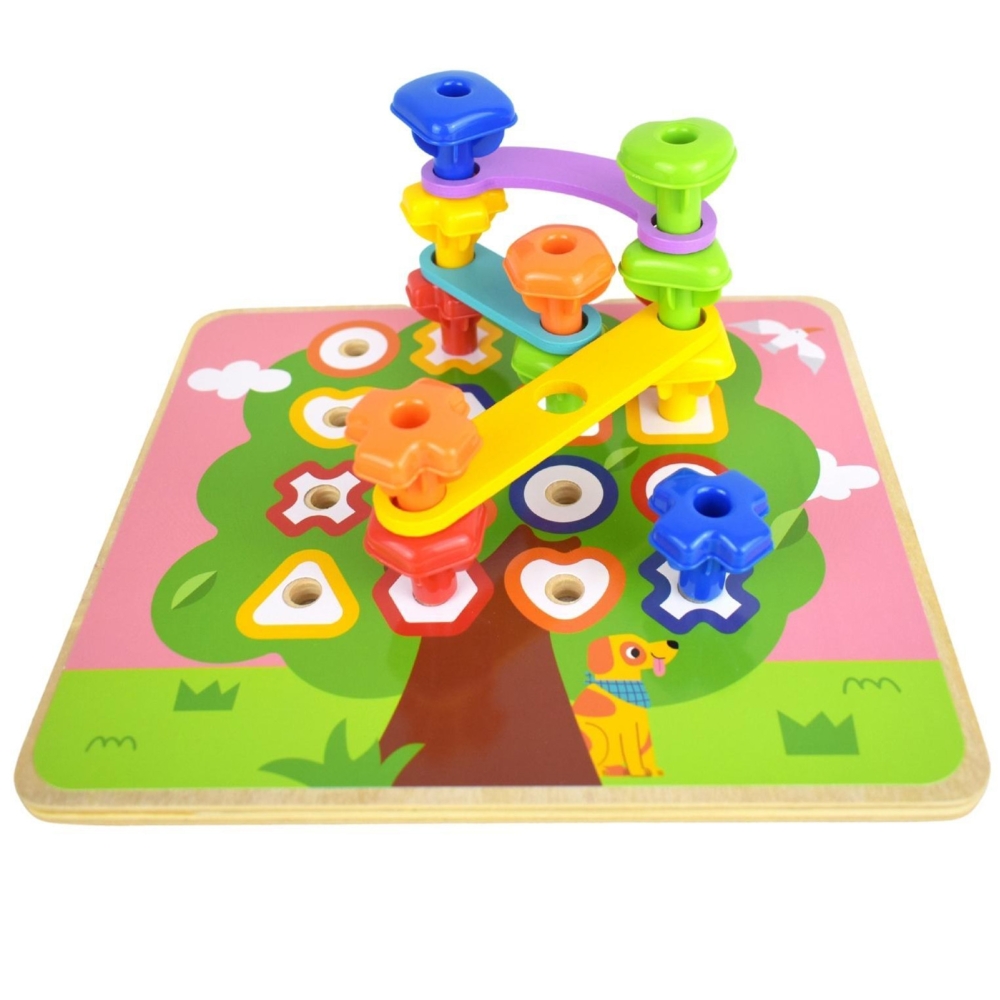 Daugiafunkcinė spalvota prisukama lenta TOOKY TOY, skirta mokytis formų-Žaislai, Kūdikiams, Žaislai mažyliams (iki 4 m.
