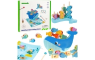 Medinis daugiafunkcinis žaidimas TOOKY TOY banginis ir žuvis 4-in-1