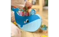 TOOKY TOY Drewniana Gra Wieloryb i Rybki Wielofunkcyjna 4 w 1