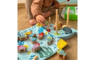 Medinis daugiafunkcinis žaidimas TOOKY TOY banginis ir žuvis 4-in-1