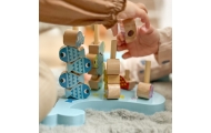 TOOKY TOY Drewniana Gra Wieloryb i Rybki Wielofunkcyjna 4 w 1