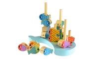 Medinis daugiafunkcinis žaidimas TOOKY TOY banginis ir žuvis 4-in-1