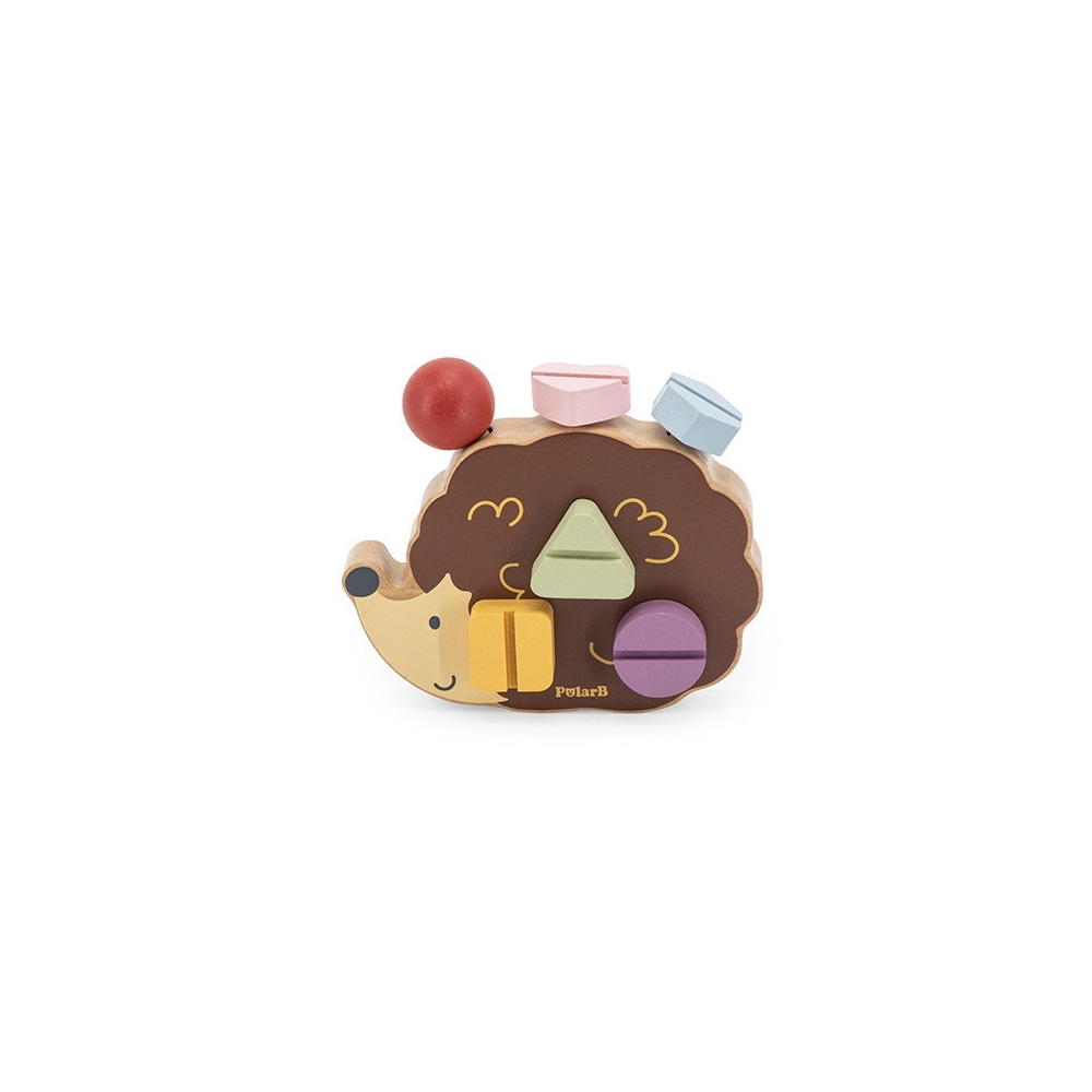 VIGA PolarB Wooden Construction Toy Hedgehog with Montessori Screws