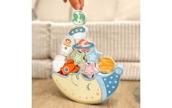 TOOKY TOY Kosmiczny Śpiący Księżyc Balansująca Układanka Drewniana Nawlekanka Montessori Kosmos					