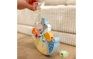 TOOKY TOY Kosminis miegantis mėnulis Balansuojanti dėlionė Montessori kosmosas Medinis sriegiklis