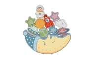 TOOKY TOY Kosmiczny Śpiący Księżyc Balansująca Układanka Drewniana Nawlekanka Montessori Kosmos					