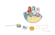 TOOKY TOY Kosmiczny Śpiący Księżyc Balansująca Układanka Drewniana Nawlekanka Montessori Kosmos					