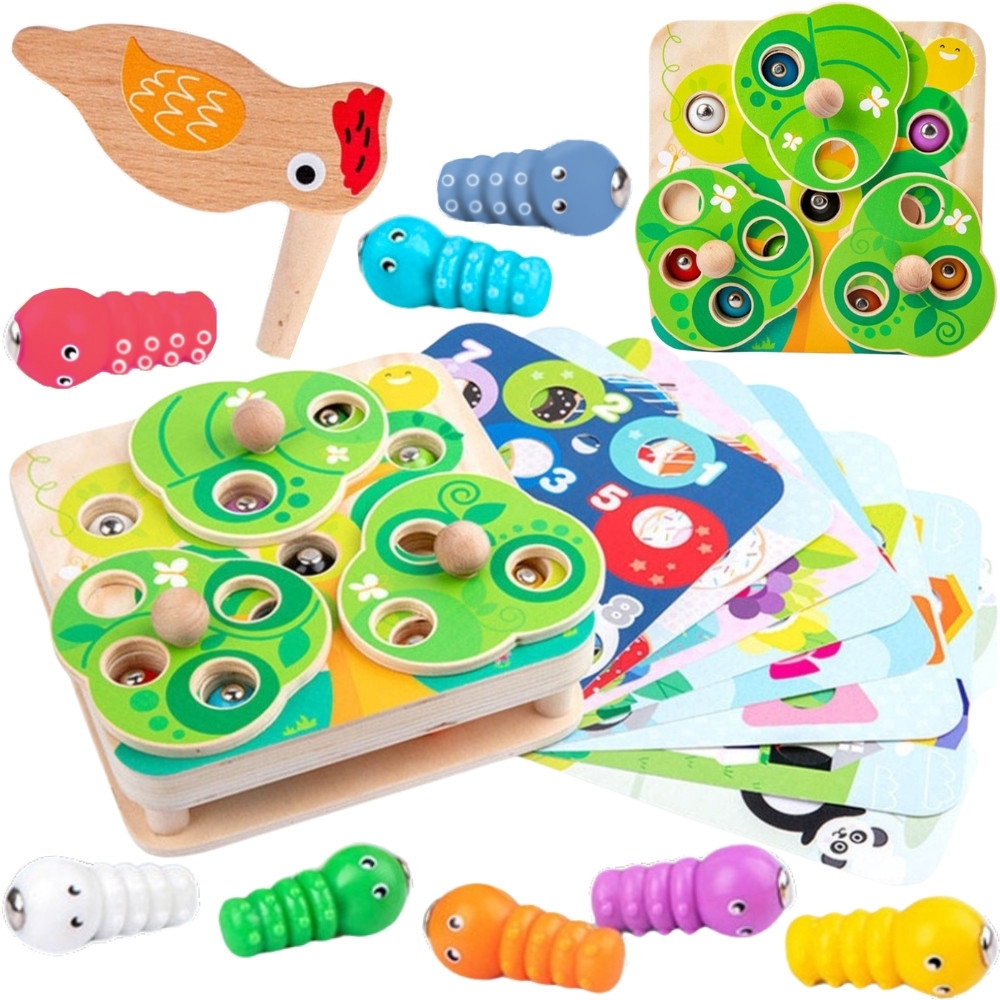 Medinis magnetinis žaidimas Paukštis ir kirminai TOOKY TOY