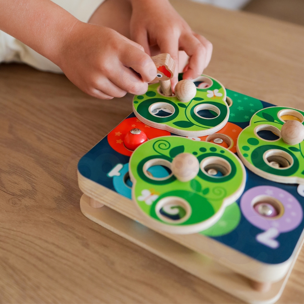Medinis magnetinis žaidimas Paukštis ir kirminai TOOKY TOY