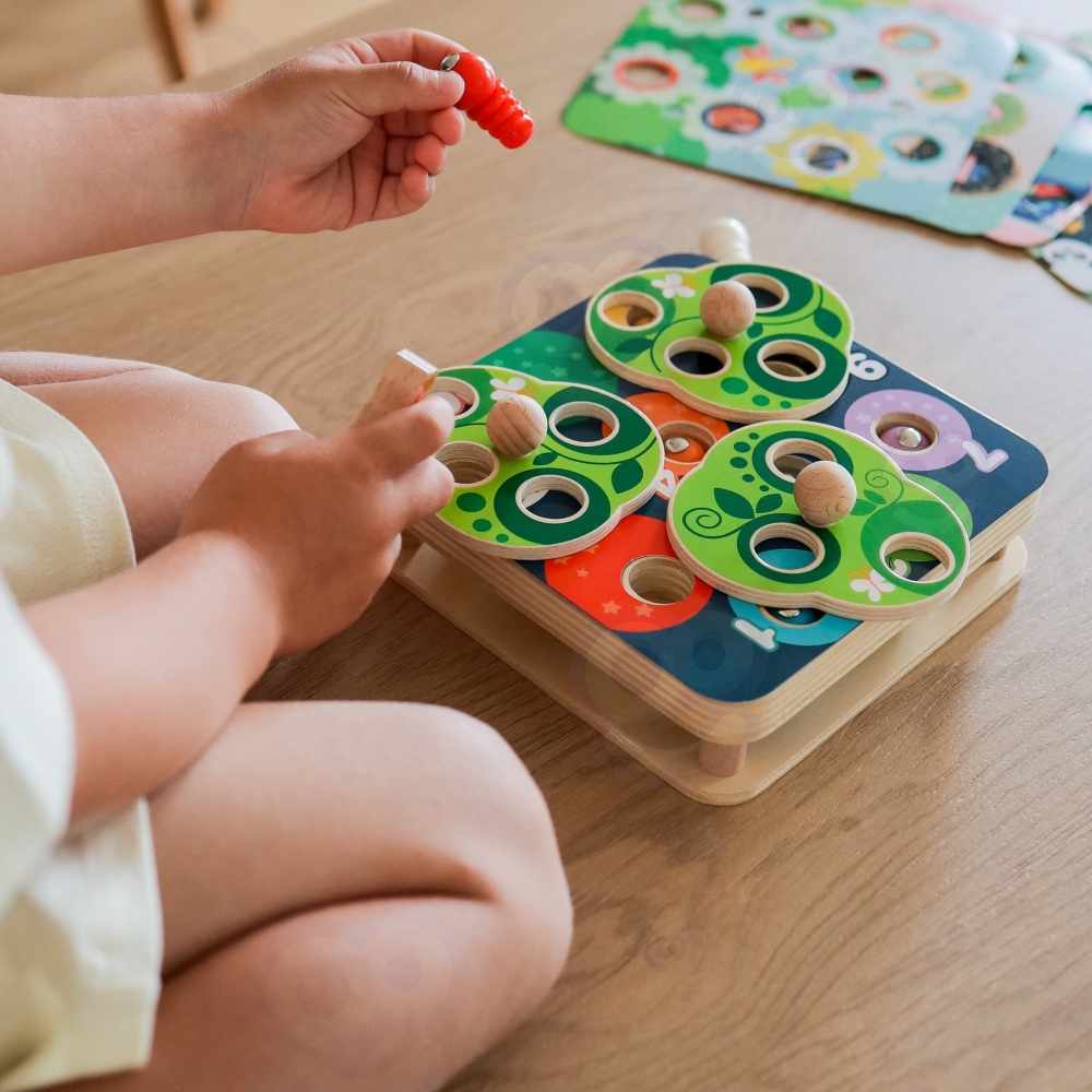 Medinis magnetinis žaidimas Paukštis ir kirminai TOOKY TOY