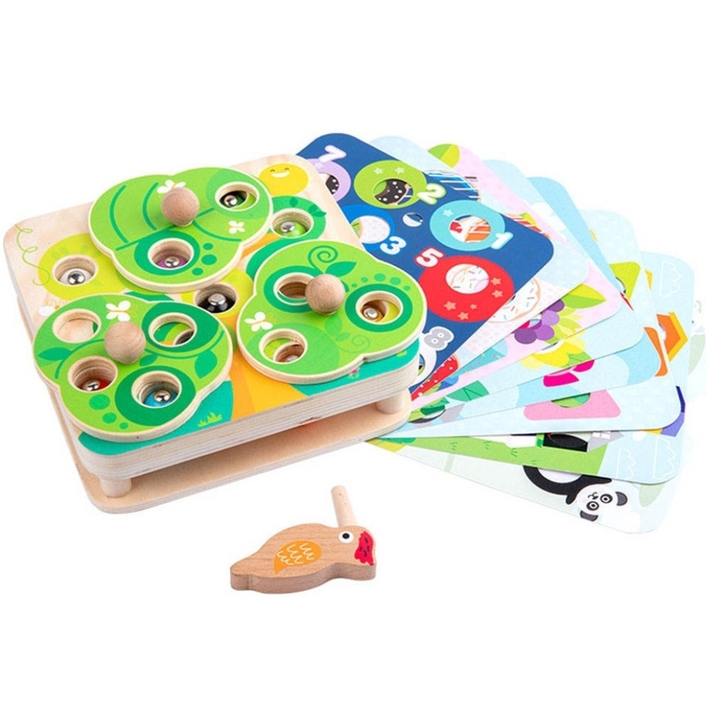 Medinis magnetinis žaidimas Paukštis ir kirminai TOOKY TOY