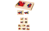 VIGA Wooden Geometric Mosaic Dienes Blocks Montessori Logical Puzzle 148 pieces