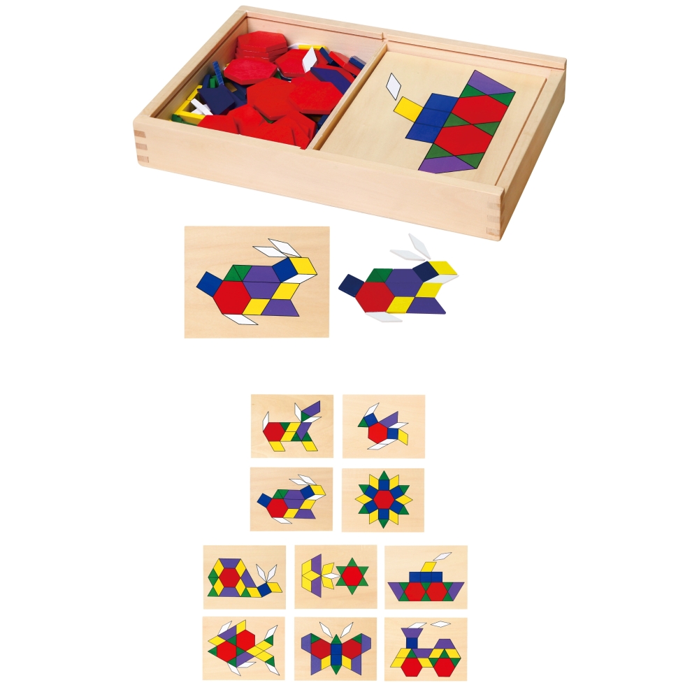 Medinė geometrinė mozaikinė dėlionė VIGA Montessori, 148 dalys-Žaislai, Dėlionės, Dėlionės patiems mažiausiems-e-vaikas