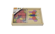 VIGA Wooden Geometric Mosaic Dienes Blocks Montessori Logical Puzzle 148 pieces