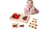 VIGA Wooden Geometric Mosaic Dienes Blocks Montessori Logical Puzzle 148 pieces