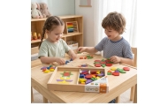 Medinė geometrinė mozaikinė dėlionė VIGA Montessori, 148 dalys-Žaislai, Dėlionės, Dėlionės patiems mažiausiems-e-vaikas