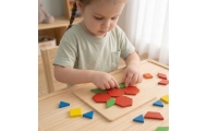 Medinė geometrinė mozaikinė dėlionė VIGA Montessori, 148 dalys-Žaislai, Dėlionės, Dėlionės patiems mažiausiems-e-vaikas